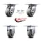 Service Caster 4 Inch Thermoplastic Caster Set with Roller Bearing 2 Swivel Lock and 2 Rigid SCC-35S420-TPRRD-BSL-2-R-2 - alternate 2